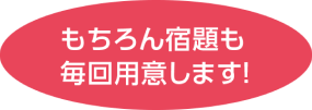 もちろん宿題も毎回用意します!