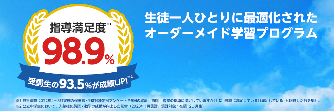 生徒一人ひとりに最適化されたオーダーメイド学習プログラム 1対2個別指導 スタディ・フリープラン