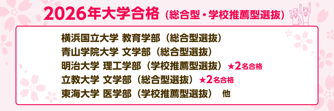 2026大学合格(総合型選抜)