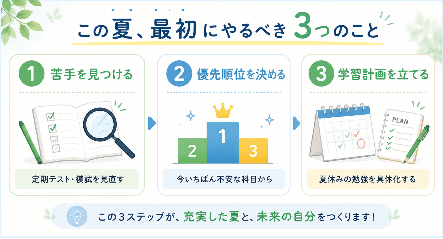 この夏、最初にやるべき3つのこと